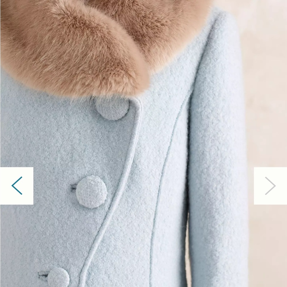 ISO Anthropologie Elevenses Beatrix Fur Collared Coat All Sizes - Picture 3 of 3